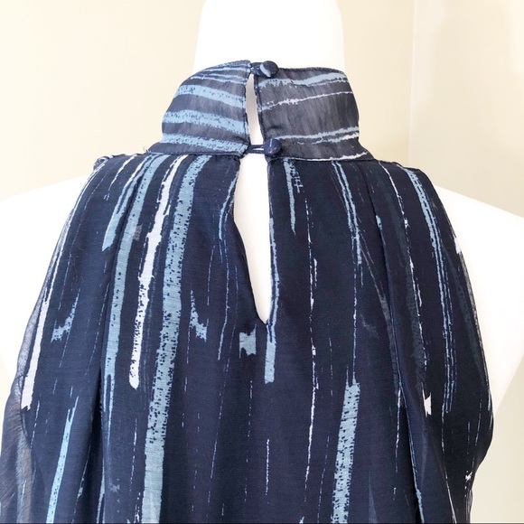 Ya Los Angeles Baby Doll Silk Blend Blue Dress - S - Picture 5 of 10